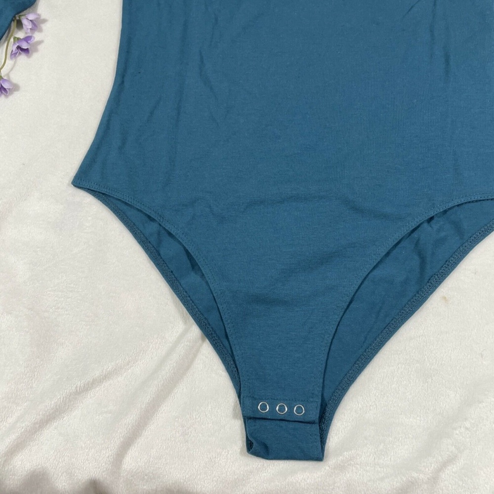 NWT Aeropostle [ Medium‎ ] Long Sleeve Basic Bodysuit in Peacock Blue - Picture 6 of 11